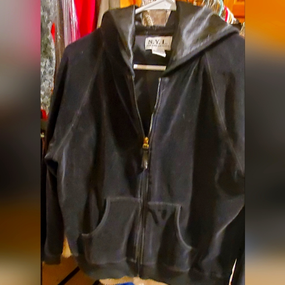 NYL velour and satin light weight jacket
